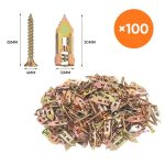 Drywall Expansion Anchors + High Strength Zinc Screws Kit (Pack of 100) - Image 2