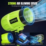 Electric Cordless Portable Turbo Blower Brushed Storm Machine Household Dust Snow Cleaning Power Tool with 10-cell,2-battery - Image 2