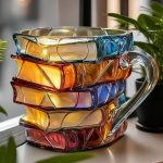 Artisan Book-Pattern Hand-Painted Mug