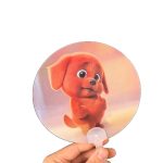 3D Lenticular Cartoon Hand Fan - Funny Red Dog Meme - Image 2