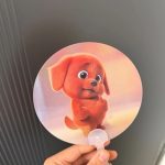 3D Lenticular Cartoon Hand Fan - Funny Red Dog Meme - Image 3