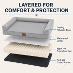 COZY KISS Extra Large Cooling Orthopedic Dog Bed - Grey gallery image 3
