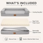COZY KISS Extra Large Cooling Orthopedic Dog Bed - Grey gallery image 6
